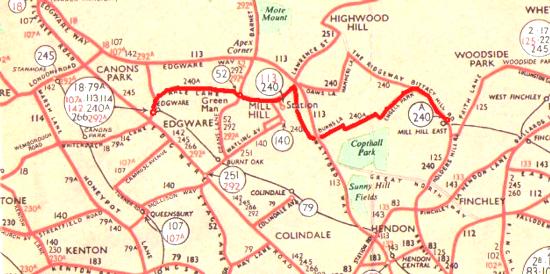 Extract from the 1964 bus map (c) LT