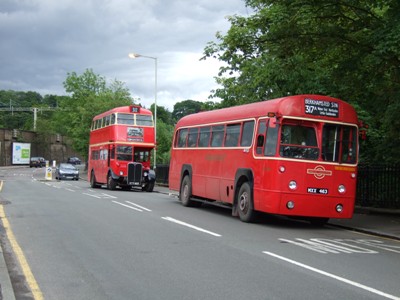 Deep in green bus territory