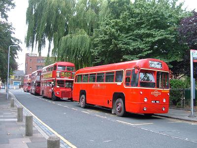 Clapton Pond in 2005, before the Routemasters were replaced