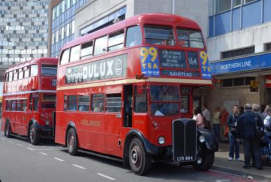 Morden Station, a 164 starts its journey