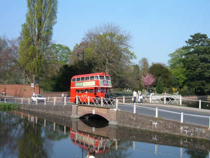 The 157 runs over Carshalton Ponds